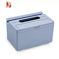 三维工匠桌面创意牙签筒纸巾盒家用客厅牙签盒多餐厅桌抽纸盒简约 灰蓝色-掀盖拿牙签纸巾盒可升降