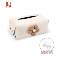 三维工匠欧拉好猫高级感创意车载扶手箱纸巾盒挂式汽车遮阳挡车内抽纸盒 气质卡其花--米色纸巾盒(送弹簧)