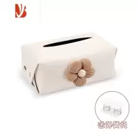 三维工匠欧拉好猫高级感创意车载扶手箱纸巾盒挂式汽车遮阳挡车内抽纸盒 气质卡其花--米色纸巾盒(送弹簧)
