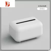 三维工匠北欧简约创意纸巾盒家用客厅餐厅茶几可爱少女ins桌面抽纸盒 珍珠白