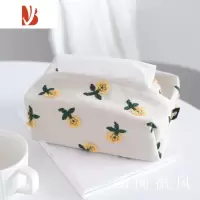 三维工匠纸巾盒刺绣棉麻ins日系铃鼓布艺纸巾套纸巾袋小黄花雏菊皆川明风 小黄花纸巾套