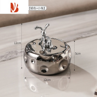 三维工匠轻奢陶瓷纸巾盒套装家用创意茶几收纳套装客厅高级烟灰缸礼品 陶瓷奶酪烟灰缸[银色 小兔]