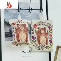 三维工匠卡通布艺悬挂式纸巾套抽纸袋卫生间厨房客厅纸巾包可爱纸巾盒 小熊(挂钩)