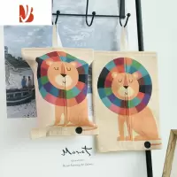 三维工匠卡通布艺悬挂式纸巾套抽纸袋卫生间厨房客厅纸巾包可爱纸巾盒 狮子(挂钩)