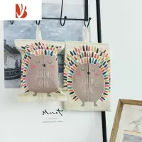 三维工匠卡通布艺悬挂式纸巾套抽纸袋卫生间厨房客厅纸巾包可爱纸巾盒 刺猬(挂钩)