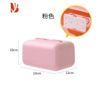 三维工匠纸巾盒奶油风桌面客厅简约家用茶几抽纸盒收纳盒弹簧洗脸巾收纳盒 粉红色(内置弹簧托)