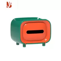 三维工匠多纸巾盒抽纸盒家用客厅遥控器收纳盒卧室办公室桌面纸抽盒 活力橙多功能收纳纸巾盒
