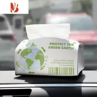 三维工匠绿色地球车载纸巾盒挂式椅背车用扶手箱高级感皮质网红抽纸盒汽车 [绿色地球]车载皮质抽纸盒