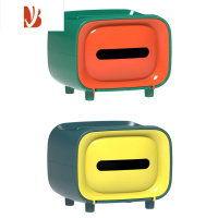 三维工匠多纸巾盒抽纸盒家用客厅遥控器收纳盒卧室办公室桌面纸抽盒 2个(活力橙+复古黄)