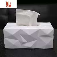 三维工匠北欧家纸巾盒创意纸巾抽纸盒简约样板房酒店客厅茶几抽纸巾盒网红 钻石面纸巾盒[白色]