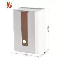 三维工匠纸巾盒壁挂家用式洗脸巾收纳盒创意抽纸盒厨房挂壁纸巾厕所客厅 白色-灰色盖(加厚材质)