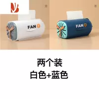 三维工匠抽纸盒家用客厅创意网红高颜值茶几桌面弹簧纸巾盒卫生间厨房收纳 白色+蓝色[两个装]