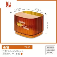 三维工匠多桌面收纳盒化妆品纸巾盒半透明小物收纳盒桌面整理盒 多功能桌面纸巾盒TB-18茶