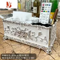 三维工匠纸巾盒客厅欧式多创意茶几遥控器收纳盒亚克力2023新款抽纸盒 新款多功能银白