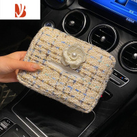 三维工匠车载纸巾盒创意可爱汽车抽纸袋车内装饰用品大全车用挂式抽纸盒 ✅米黄珍珠纸巾盒