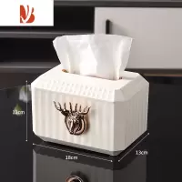 三维工匠创意家用客厅纸巾盒轻奢茶几抽纸盒简约桌面摆件塑料纸巾盒 纯净白