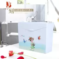 三维工匠免打孔卫生间纸巾盒草纸箱浴室卫生纸盒塑料厕所纸巾架平板纸 花样年华大方盒