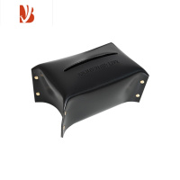 三维工匠北欧皮革抽纸盒简约ins创意轻奢创意家用客厅餐桌车载纸巾盒 蓝色小号