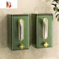 三维工匠纸巾盒壁挂式抽纸面巾纸洗脸巾客厅家用创意厕所厨房倒挂轻奢 墨绿 2个装[壁挂/台面双用]