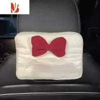 三维工匠车载纸巾盒创意可爱刺绣汽车抽纸挂袋高级感挂式扶手箱遮阳板女士 红色蝴蝶结-纸巾包