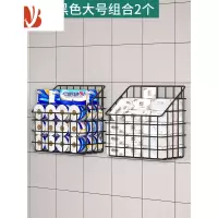 三维工匠卫生纸壁挂收纳盒卫生巾纸巾卷纸置物架卫生间浴室厕所厕纸姨妈箱 黑色大号两个
