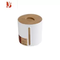 三维工匠北欧多纸巾盒抽纸客厅家用创意茶几餐巾卷纸筒简约遥控器收纳 圆形款(北欧白)