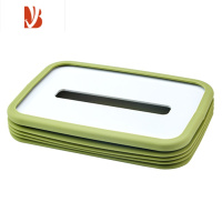 三维工匠硅胶纸巾盒折叠家用餐厅茶几创意抽纸盒简约风琴桌面餐巾纸盒网红 抹茶绿