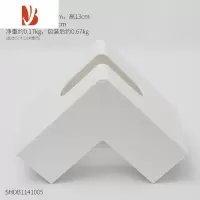 三维工匠北欧抽纸纸巾盒创意办公转角家用简约客厅茶几餐厅桌面装饰小摆件 直角纸巾盒-白色