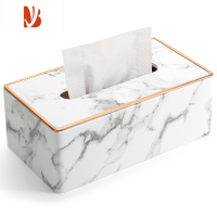三维工匠纸巾盒客厅轻奢2022新款抽纸盒可定制简约商用酒店纸巾收纳盒 金边大理石纹大号(25*13.5*9.5cm)