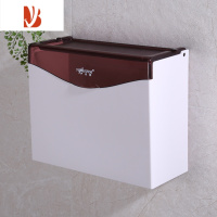 三维工匠卫生间厕纸盒厕所纸巾盒免打孔塑料壁挂式防水卫生纸盒浴室草纸盒 咖啡色 免打孔