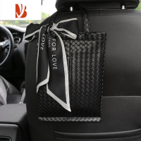 三维工匠车载纸巾盒车座椅背挂式创意多抽纸盒装饰汽车纸巾包挂袋用品 ★(挂式)英文黑色白边蝴蝶结纸巾包