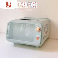 三维工匠可爱纸巾盒桌面文具收纳盒家用手机支架客厅餐巾纸盒多抽纸盒 绿色升级款 送2张贴纸