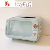 三维工匠可爱纸巾盒桌面文具收纳盒家用手机支架客厅餐巾纸盒多抽纸盒 绿色基础款 送2张贴纸