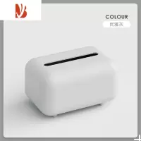 三维工匠抽纸盒家用客厅创意餐厅白色简约轻奢多收纳盒茶几纸巾盒 优雅灰