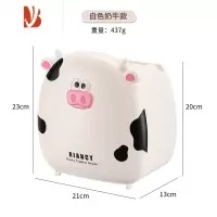 三维工匠家用卫生间防水免打孔卡通卷纸筒壁挂多厕所纸巾盒厕纸收纳盒 白色[可爱牛]厕所纸巾盒