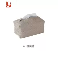 三维工匠态度 编织纹皮革纸巾盒抽纸盒餐巾纸收纳盒客厅摆件高级 [编织款纸巾盒-烟囱色] 推荐