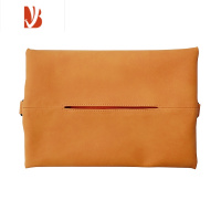 三维工匠翻毛皮车载纸巾盒汽车创意椅背餐巾纸巾包车内扶手箱多纸抽盒 烈焰橙