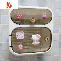 三维工匠企鹅创意卫生间纸巾盒厕所置物架卷纸抽纸盒免打孔浴室防水洗脸巾 新款白色KT双层纸巾盒 空心卷纸抽纸通用