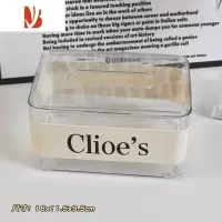 三维工匠ins风透明简约纸巾盒家用客厅轻奢高级感纸抽盒桌面亚克力抽纸盒 小号纸巾盒 送编织带+布艺胶