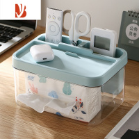 三维工匠抽纸盒家用客厅茶几餐厅创意可爱简约轻奢多遥控器收纳纸巾盒 天空蓝