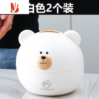 三维工匠网红抽纸盒卧室少女客厅卡通卷纸盒桌面创意家用可爱纸巾盒轻奢风 小熊纸巾盒[白色2个装]
