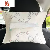 三维工匠可爱车载纸巾盒汽车内挂式创意车上用收纳餐巾抽纸盒扶手箱装饰品 PU卡通纸巾[北极熊]