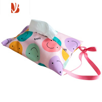 三维工匠日系好物 车载可挂式纸巾袋悬挂抽纸袋汽车座椅纸巾套车用纸巾盒 笑脸款