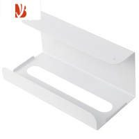 三维工匠厨房纸巾架免打孔铁艺用纸架 家用餐巾纸挂架橱柜门抽纸盒壁挂式 白色一个