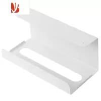 三维工匠厨房纸巾架免打孔铁艺用纸架 家用餐巾纸挂架橱柜门抽纸盒壁挂式 白色一个