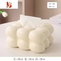 三维工匠欧式奶油风棉花糖陶瓷纸巾盒客厅餐桌餐巾纸抽纸盒桌面摆件装饰品 -白色纸巾盒含底(每天限50单)