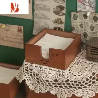 三维工匠松川家居复古纸巾盒zakka桌面创意厨房客厅茶几家用餐巾纸收纳盒 做旧色