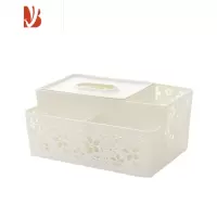 三维工匠轻奢纸巾盒客厅抽纸家用桌面收纳盒茶几多遥控器收纳餐厅简约 白色