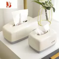 三维工匠纸巾盒家用抽纸盒简约北欧轻奢ins多创意客厅茶几餐巾纸收纳 北欧白色(小号+大号)2个装
