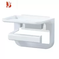 三维工匠简约免打孔北欧厕所卫生间纸巾盒卷纸置物架创意抽纸盒浴室卷纸盒 白色